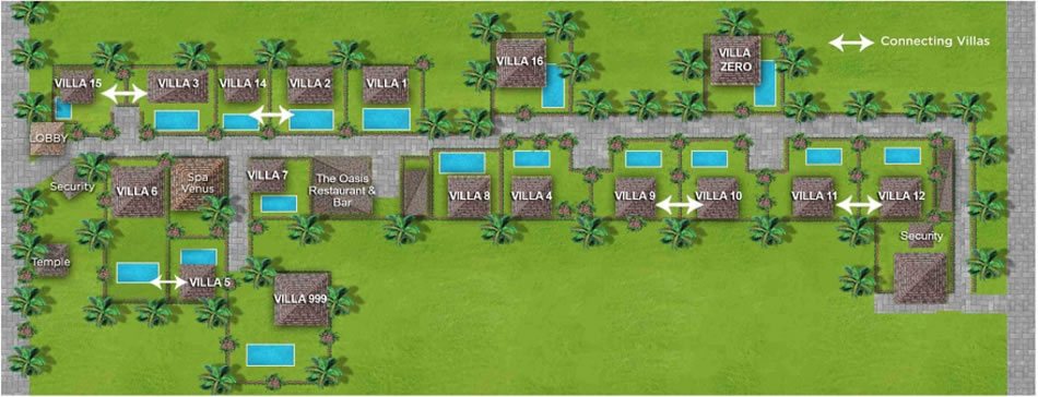 layout of Villa Kubu, Seminyak, Bali