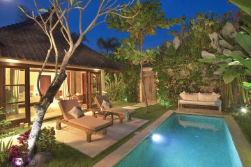 Villa Kubu Deluxe One Bedroom Pool Night Seminyak Bali