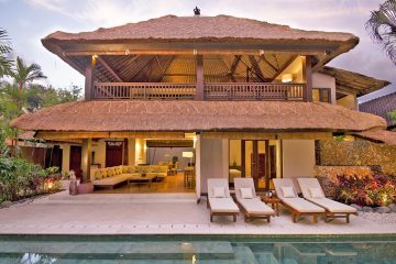 Villa Kubu Premium Three Bedroom Pool Dusk Seminyak Bali