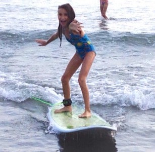 surfing at Double Six, Seminyak, Bali